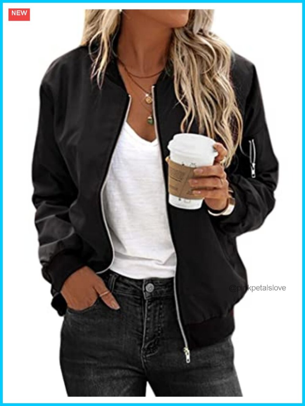 Zeagoo Women's Lightweight Quilted Bomber Jacket with Pockets